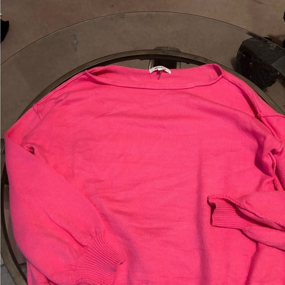 Miracle Pink Off-the-Shoulder Sweater